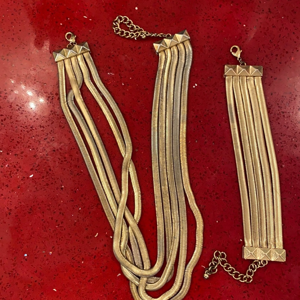 Matching bracelet and necklace